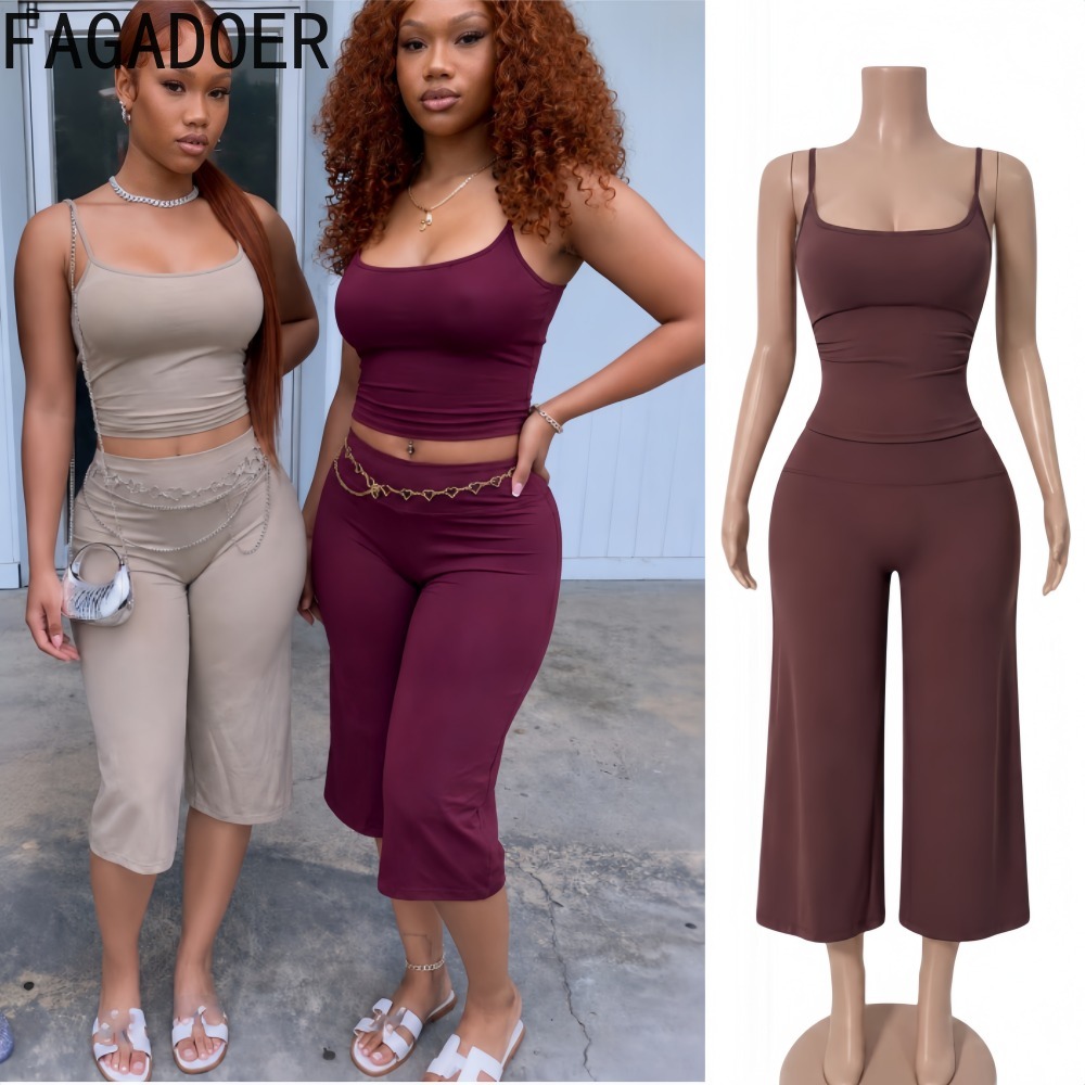 Suspender Tank Top - FAGADOER INS Set 2 Pezzi Trendy